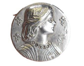Art Nouveau Saint Joan of Arc Pin Brooch