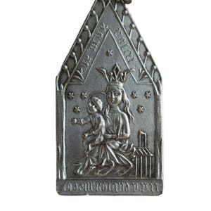 Gothic Madonna and Child Pendant Mary Medal
