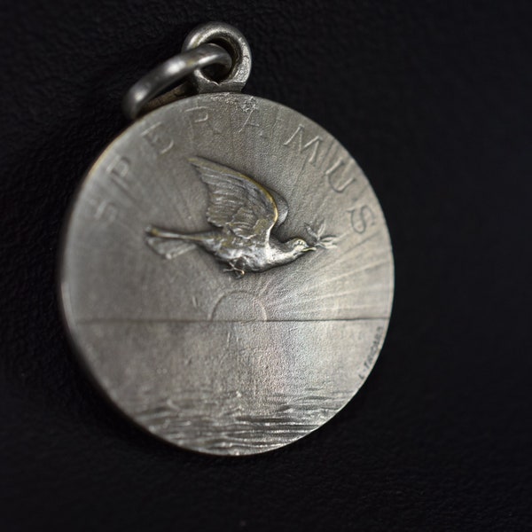 Jesus Christ Medal by Tricard Spiritual Pendant Dove Medallion