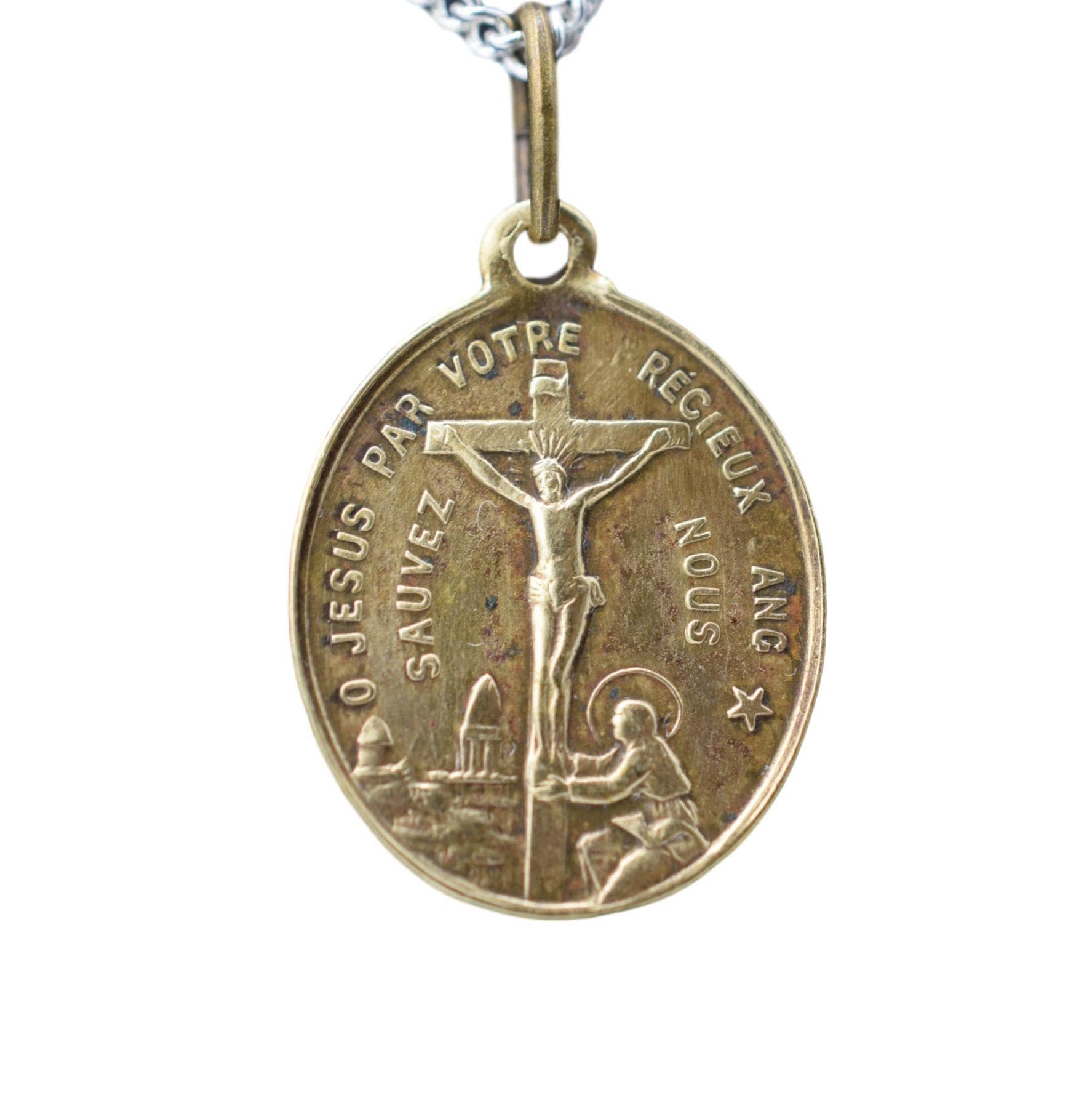Pendentif Relique de Médaille Du Saint-Sang Jésus