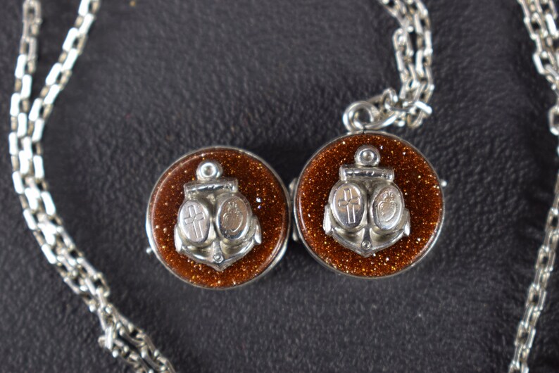 Sterling Silver Sunstone Locket Necklace Reliquary Pendant Etsy