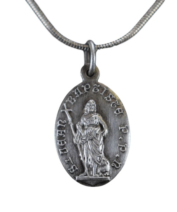 Saint John The Baptist And Lamb Medal Pendant Necklace - Saint John The Baptist Pendant Meaning Saint John The Baptist And Lamb Medal Pendant Necklace - Saint John The Baptist Pendant Meaning
