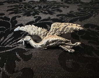 Broche Ancienne En Forme De Cigale - Métal Argenté - Occasion