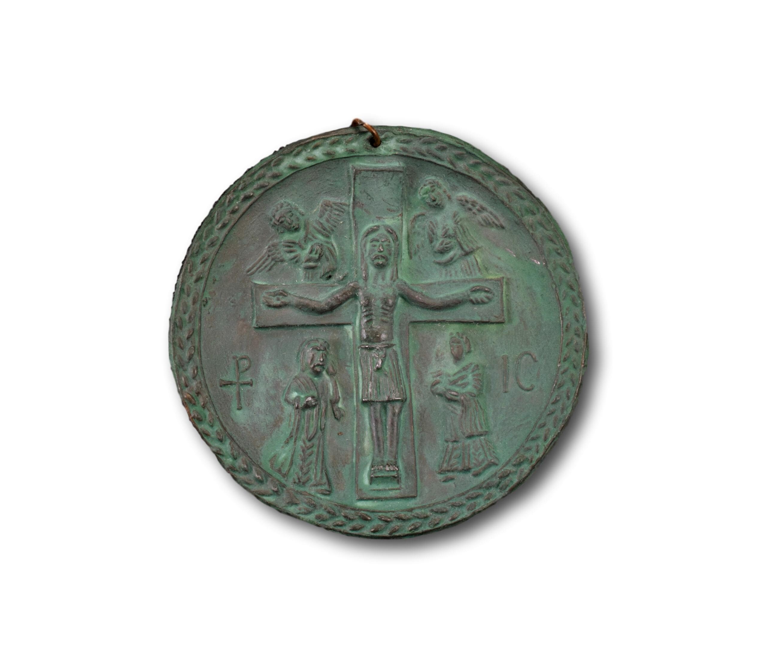 Français Vintage Wall Crucifix Cross Plaque Max Le Verrier Style