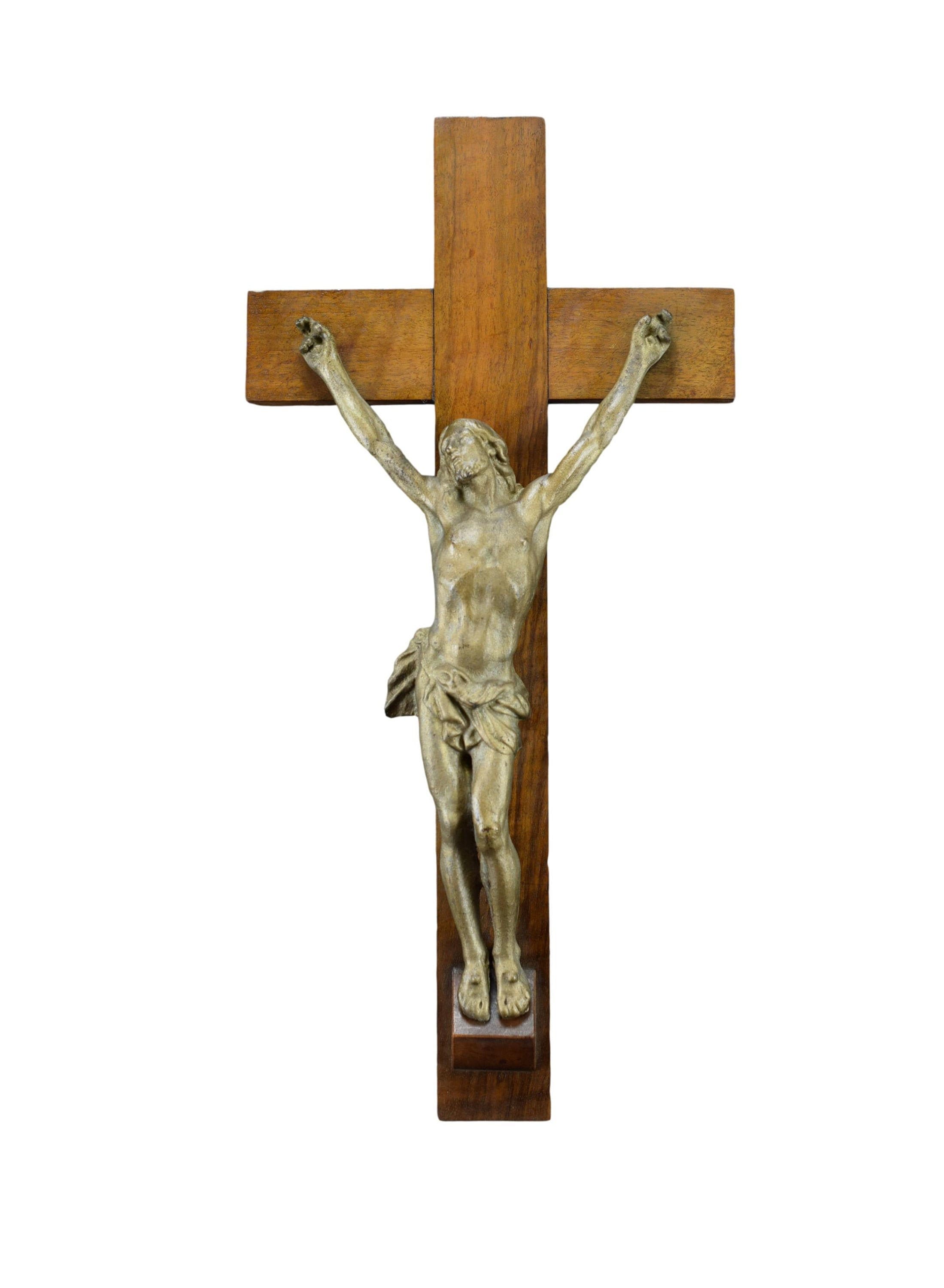 Grande Croix de Crucifix Mur Cru