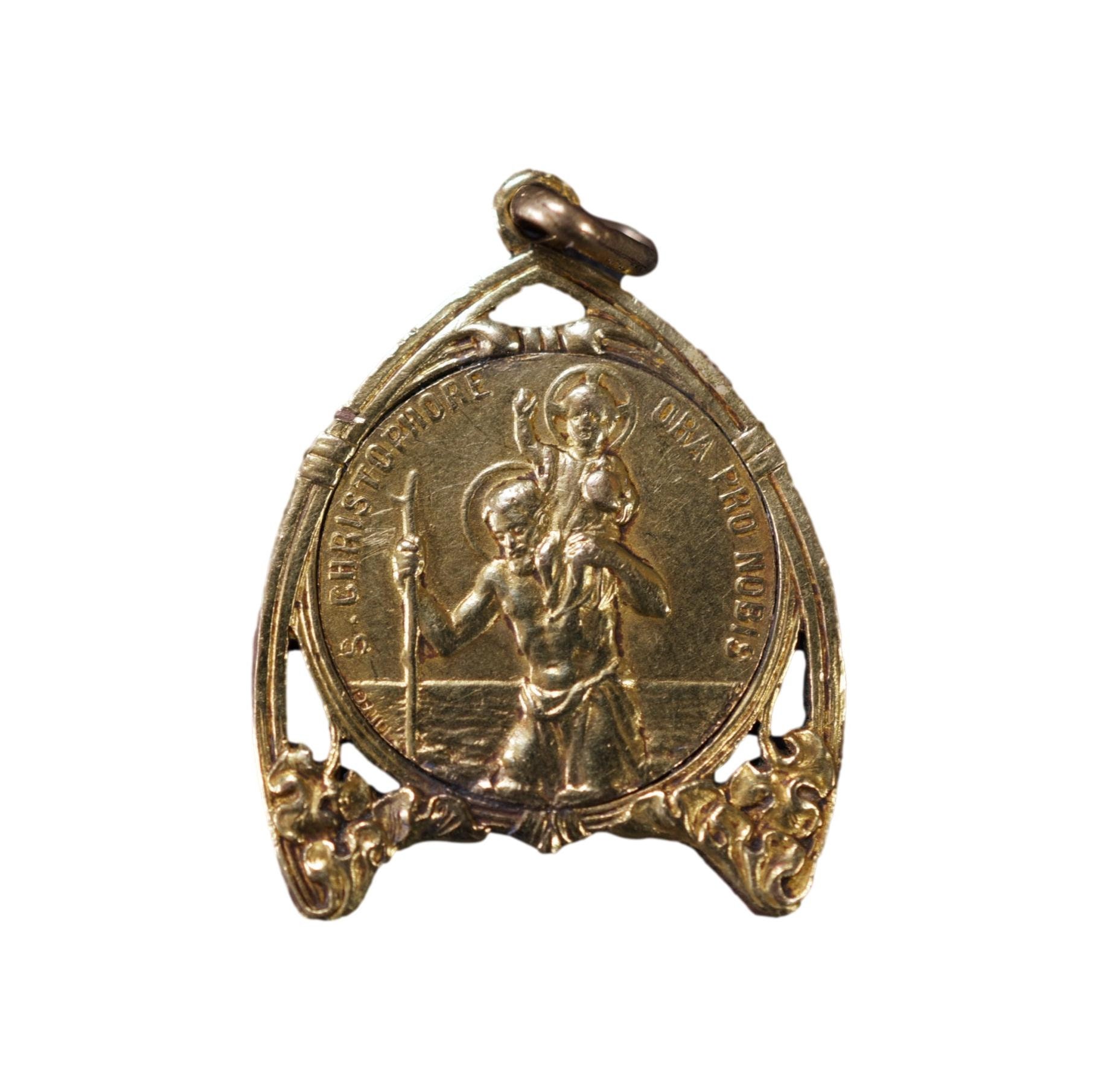 Saint Christophe Pendentif Médaille d'or Par Penin