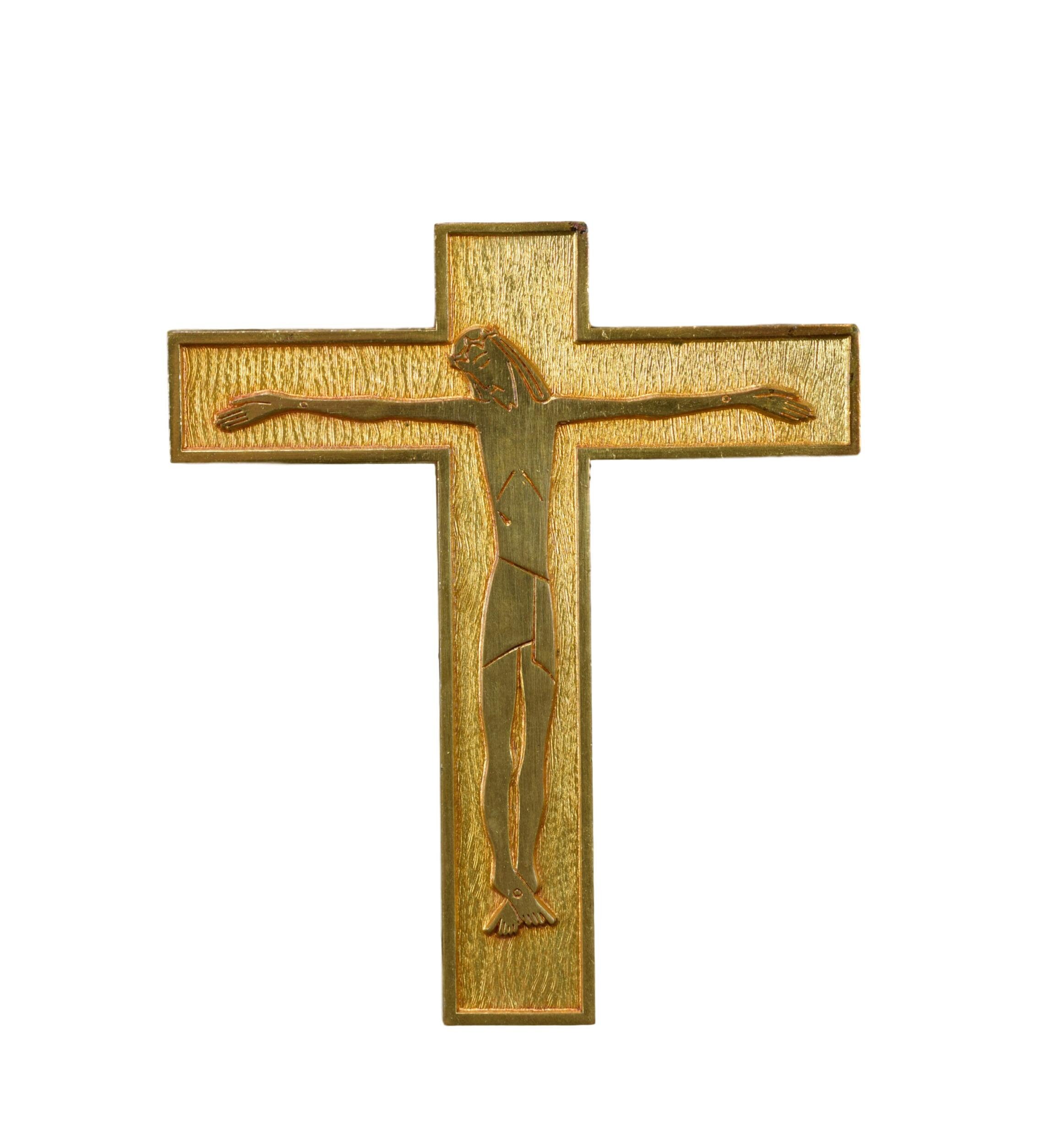 Crucifix Moderniste de Croix Pectorale d'or Religieux