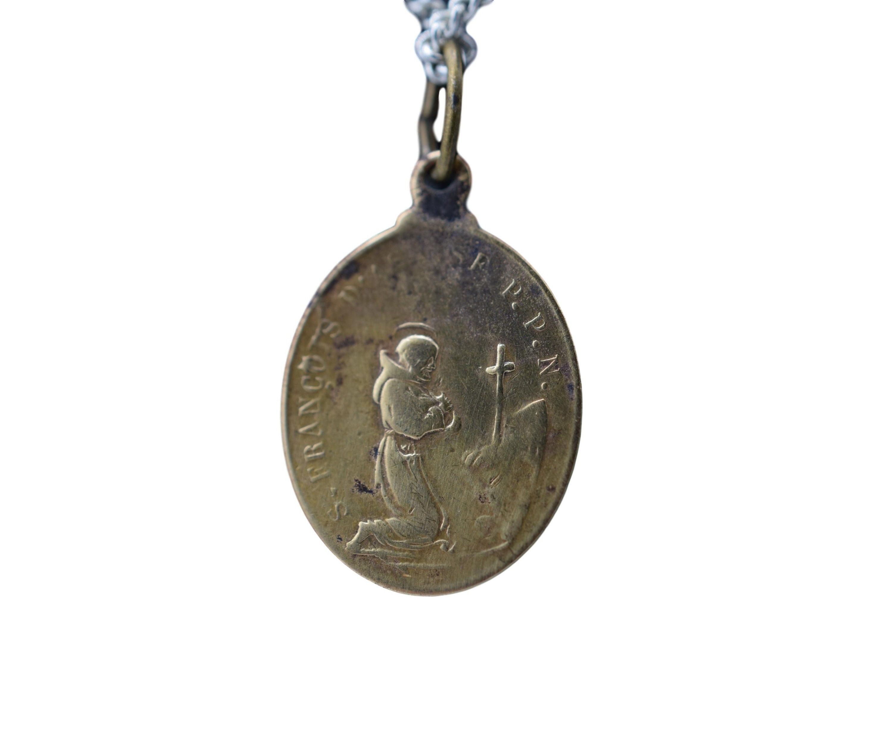 Saint Antoine de Padoue et Saint François d'assise Pendentif Médaille