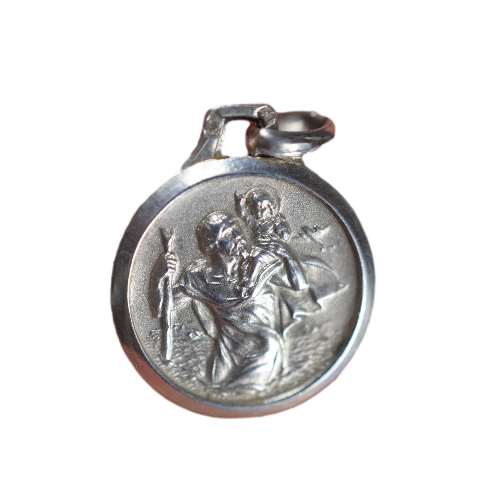 Saint Christopher Sterling Silver Medal Pendentif Charme