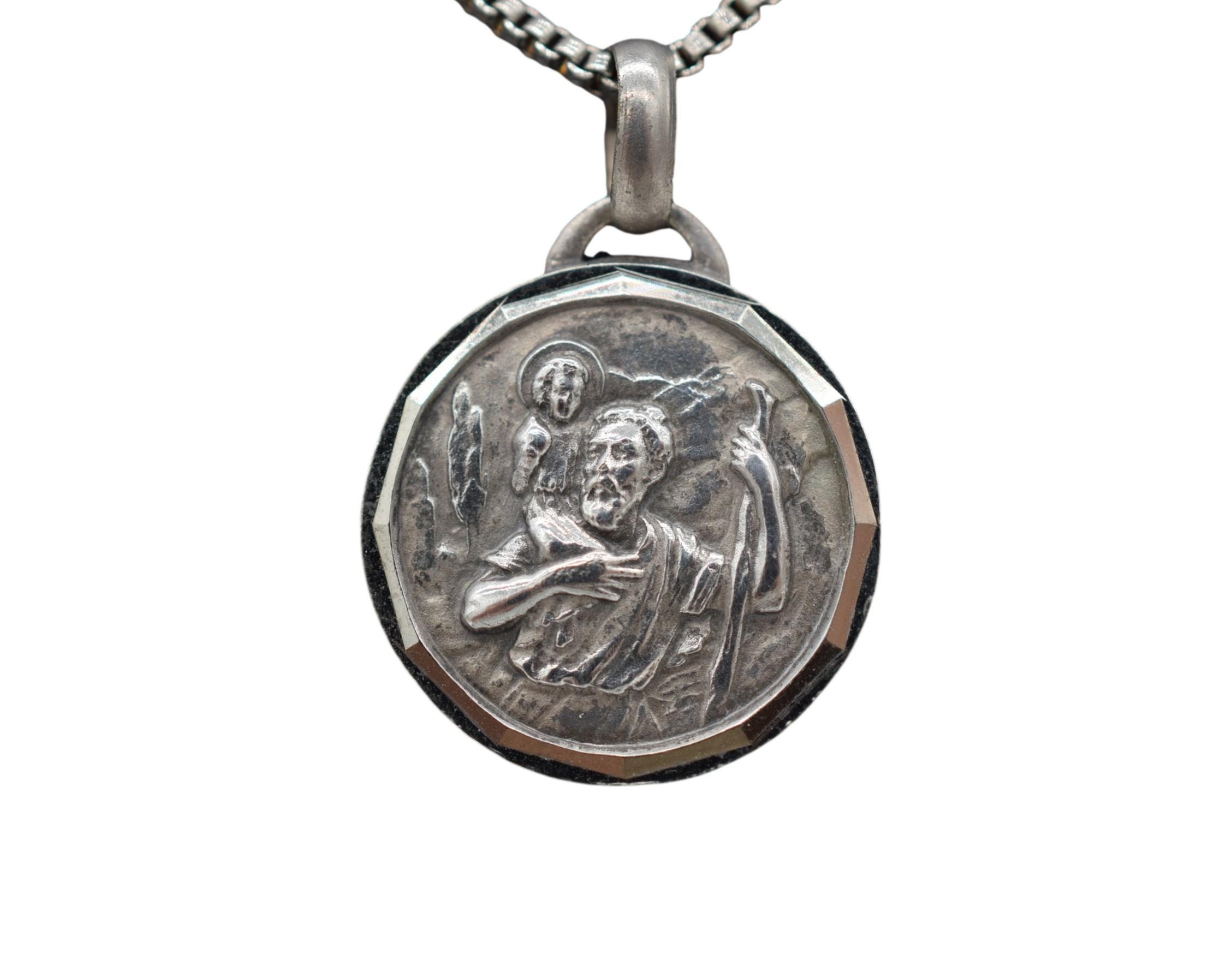 Saint Christopher Car Medal Collier Patron Des Conducteurs et Voyageurs
