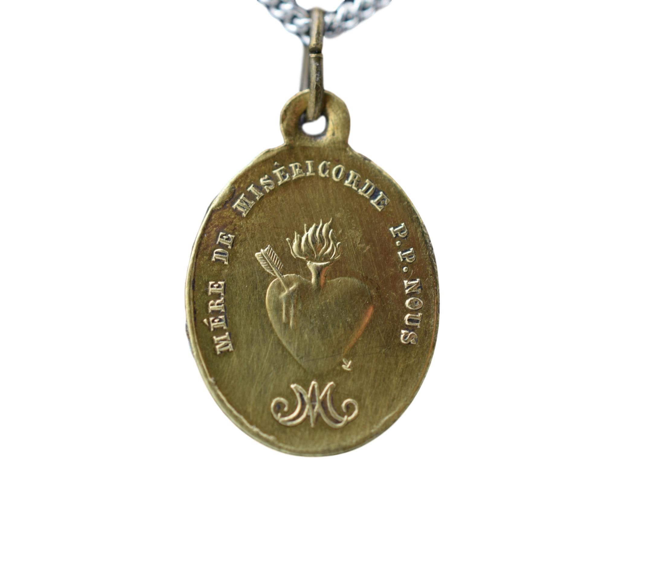 Pendentif de Coeur Sacré Médaille Mère Miséricorde