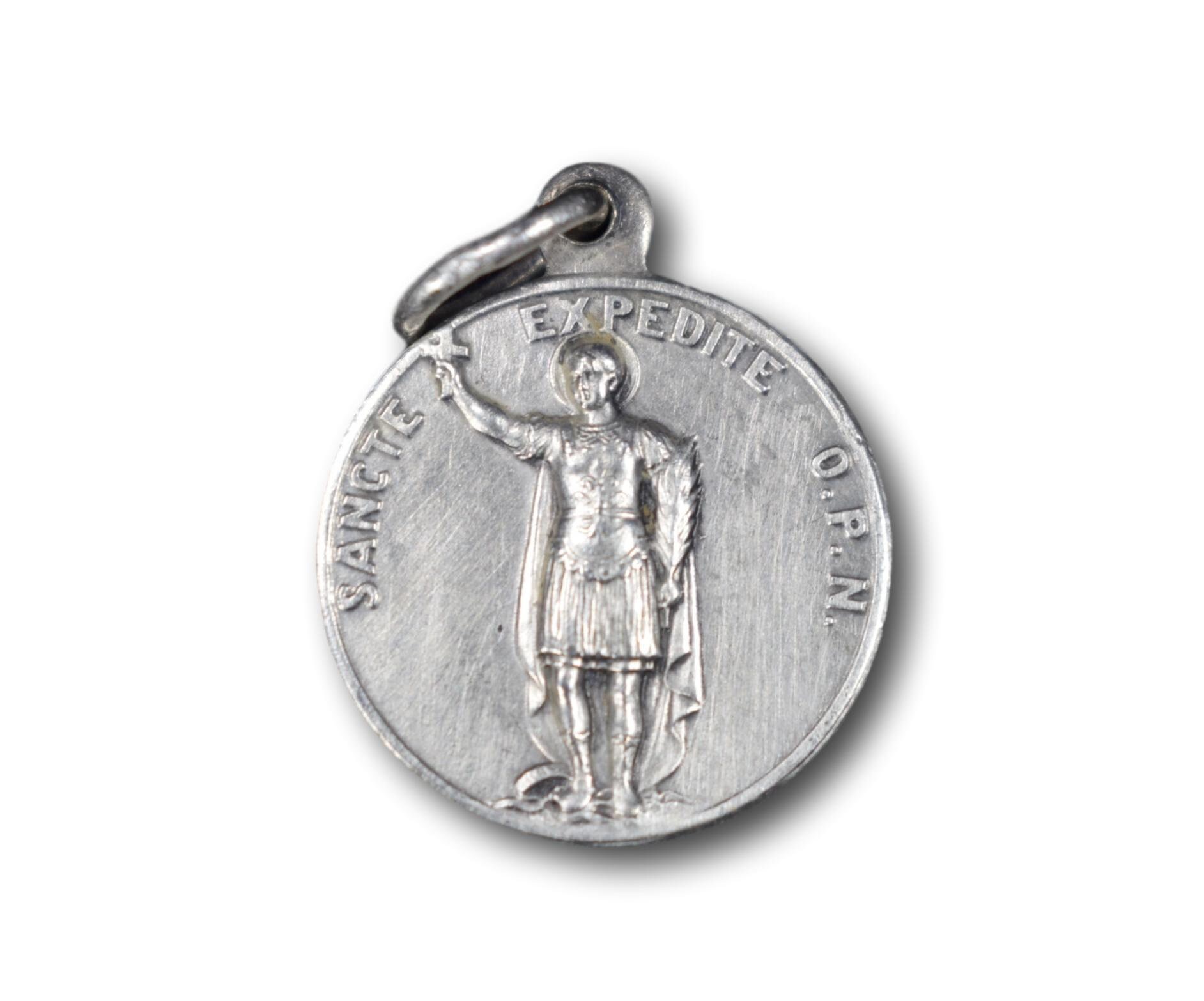 Médaille Du Martyr de Saint Expedit, Français Pendentif Religieux, Charm, Collier Cadeau Communion