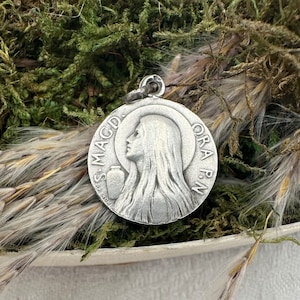 Santa Maria Magdalena Anhänger von Penin Poncet, Silber Katholische Schmuck Religiöses Geschenk