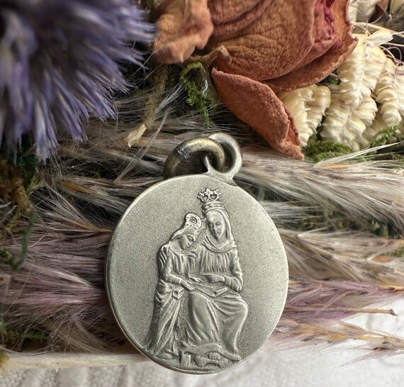 Saint Ann Medal, Virgin Mary and Saint Ann Pendan… - image 3