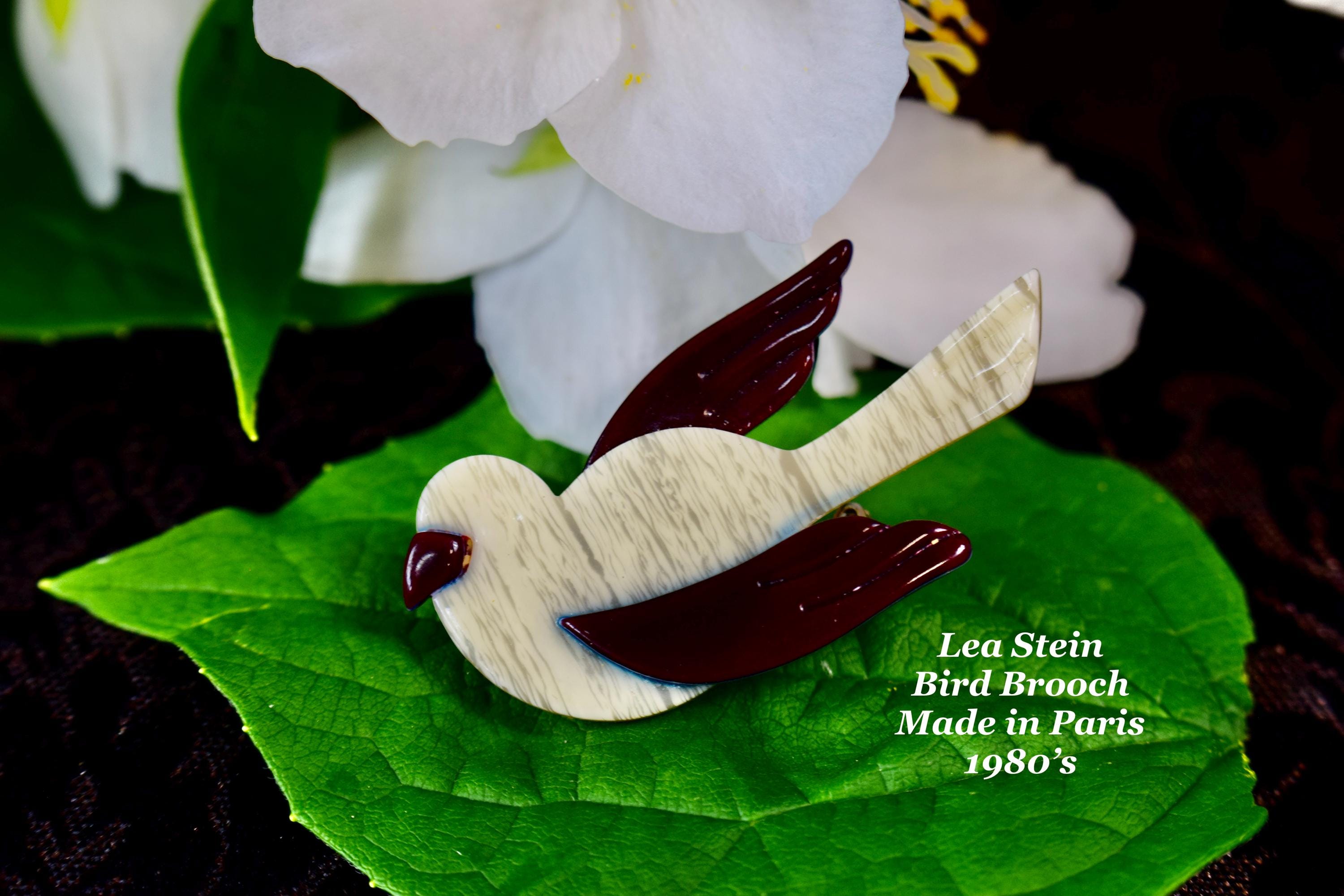 Lea Stein Bird Pin - Etsy