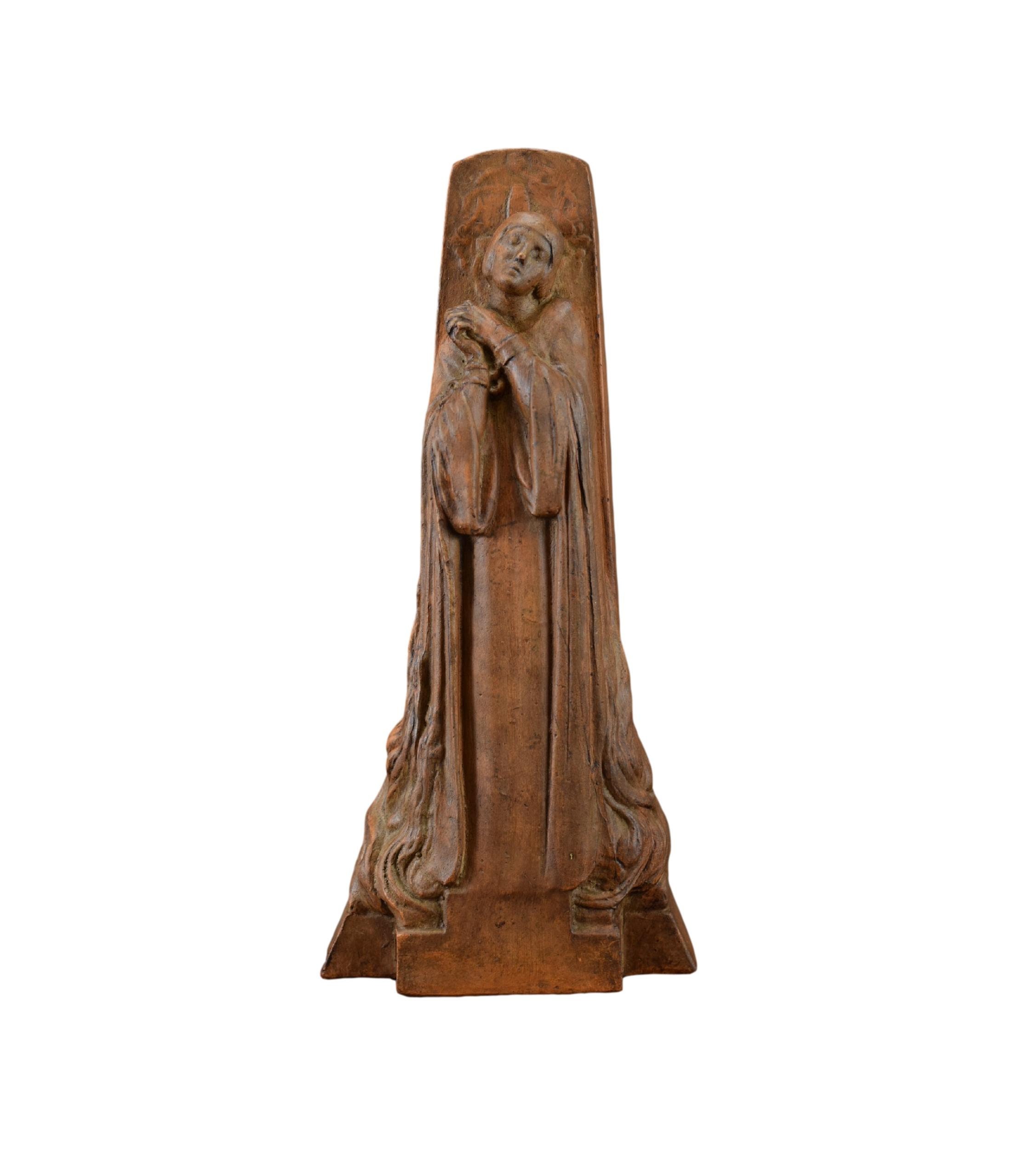 Art Déco Sainte Jeanne d'arc Burning At The Stake Statue Par Real Del Sarte