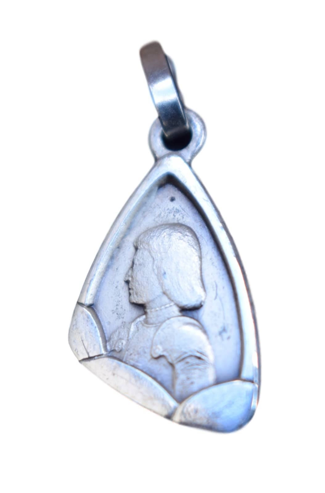 Médaille Sainte Jeanne d'arc - Français Médaille Religieuse Vintage Pendant Charm Saint Patron de Fr