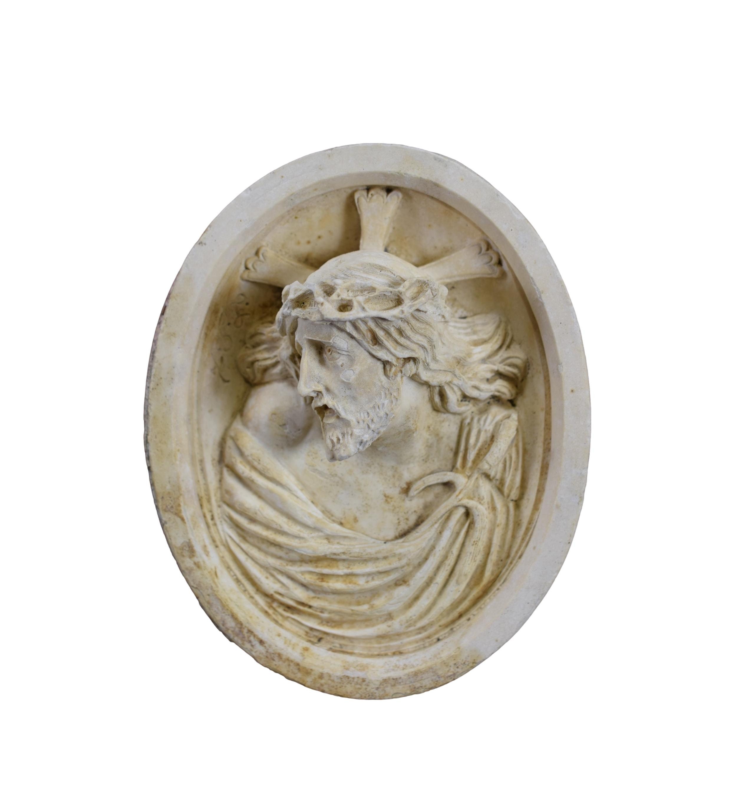 Jésus-Christ Sculpté Meerschaum Pendentif Mural Médaillon