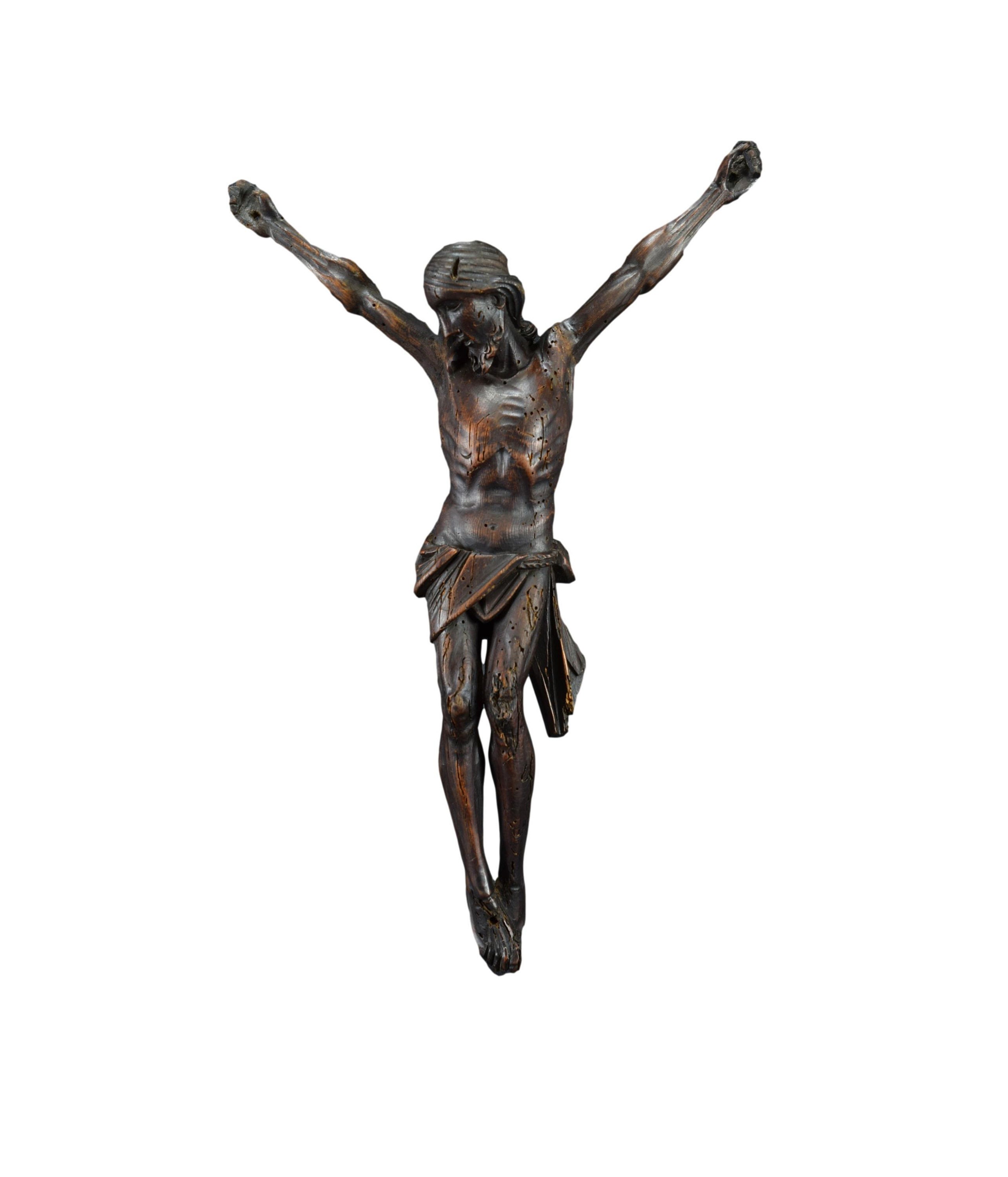 Main Bois Sculpté Jésus Christ Corpus 14