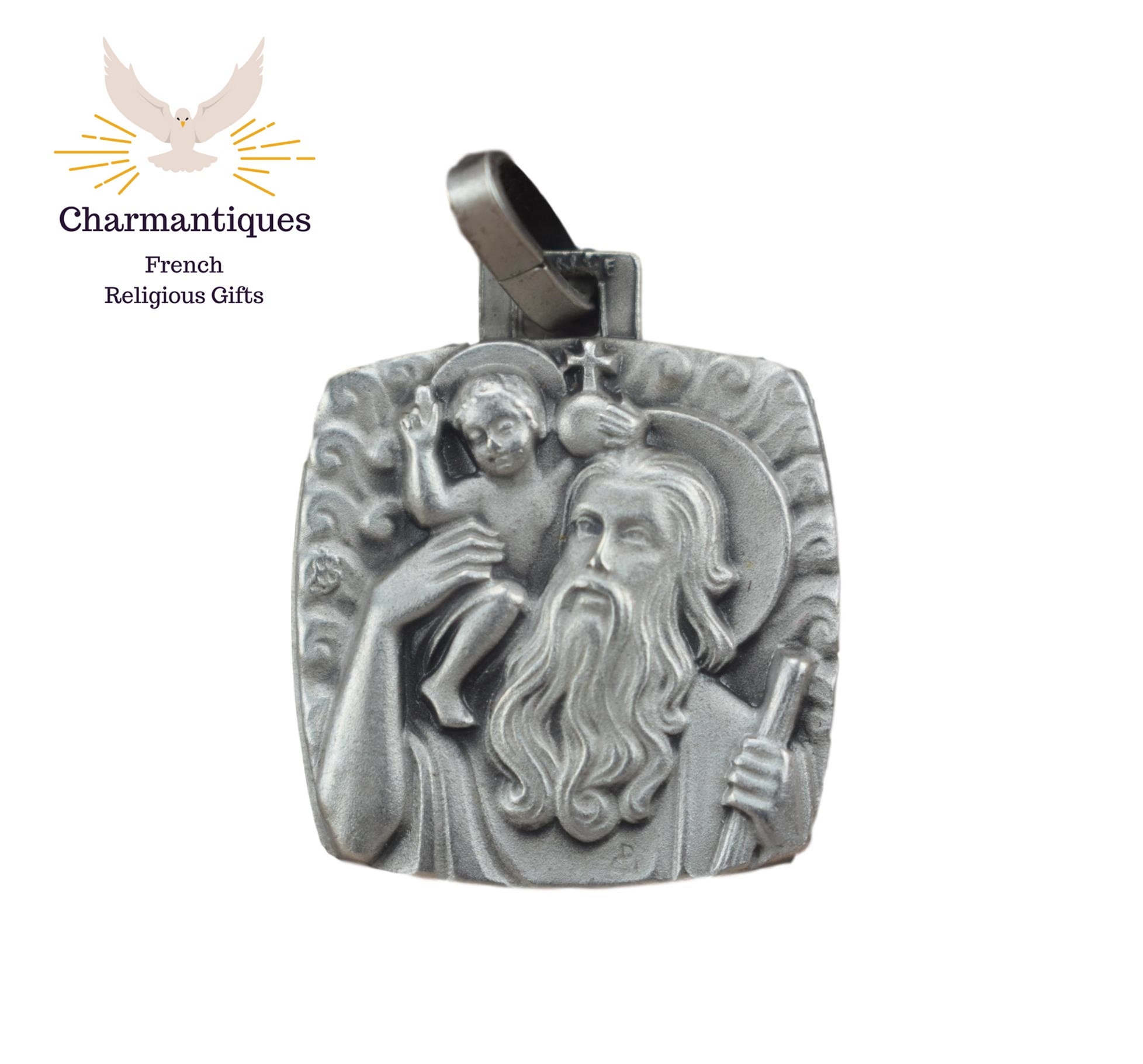 Médaille Saint-Christophe, Patron Saint Des Conducteurs et Voyageurs, Français d'argent Religieux Vi
