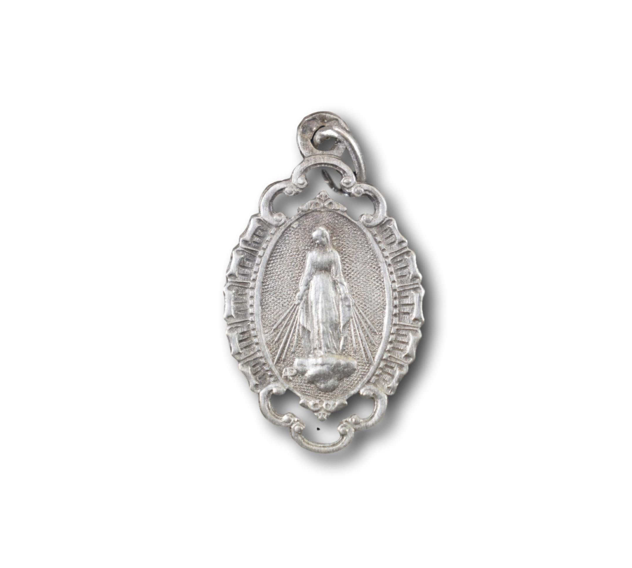 sterling Silver Mary Pendant Openwork Medal