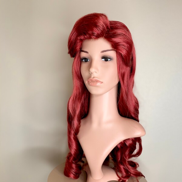 Brand New Ready to Ship Little Mermaid Princess Ariel Inspired Long Curly Red Costume Cosplay Wig