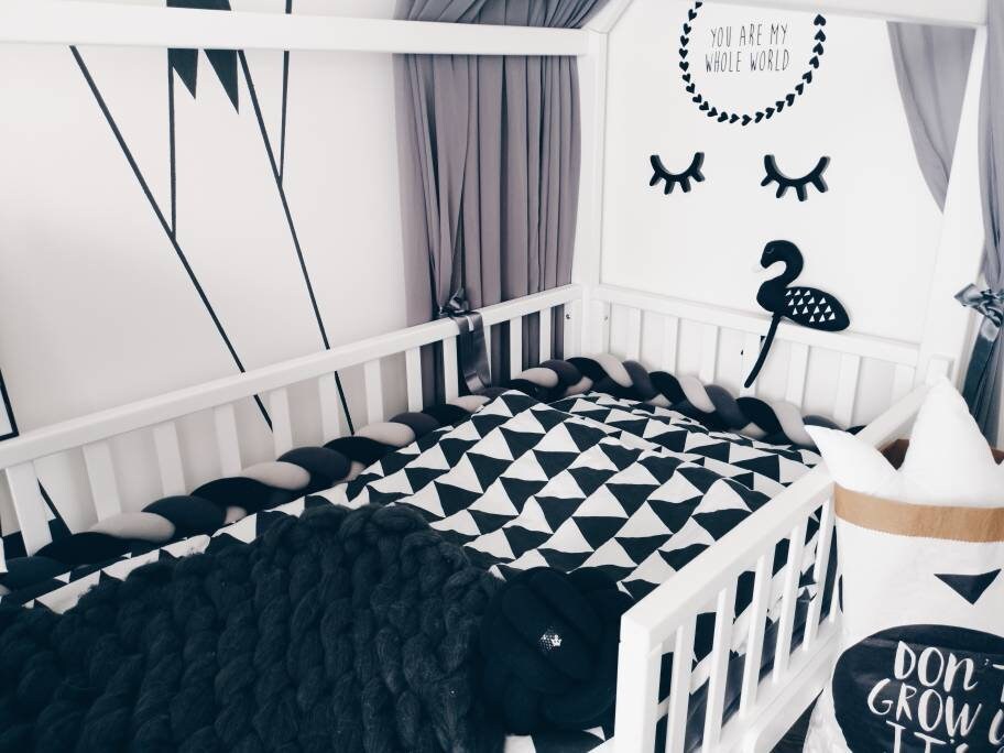 Braided Crib Bumper Crib Bedding Baby Shower Nursery Safety
