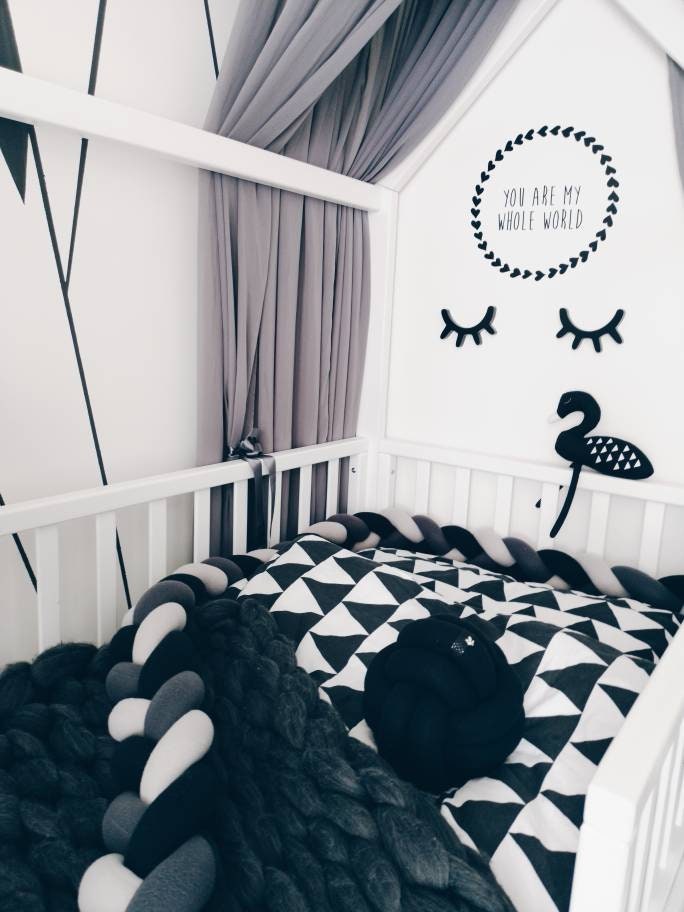 Braided Crib Bumper Crib Bedding Baby Shower Nursery Safety