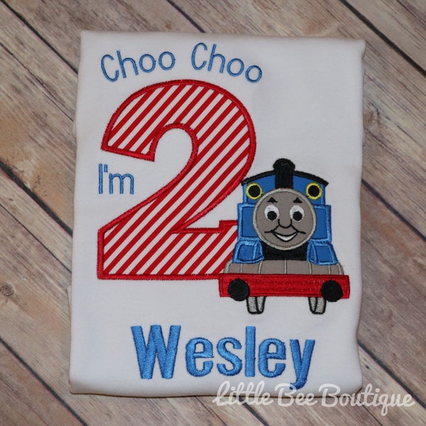 Choo Choo I'm 2 birthday shirt; Thomas the Train birthday shirt; Birthday Shirt; Custom Shirt; Kids train shirt; Train party shirt