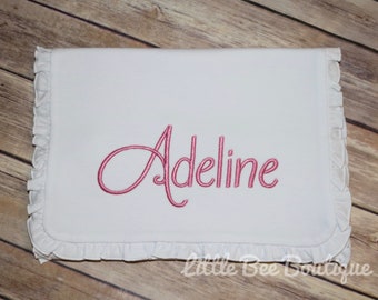 Monogrammed burp cloth; baby shower gift, personalized baby gift, embroidered burp cloth