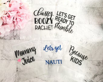 Adult Drink pouches, Pool Party Favors, Beach Trip Gift, Reusable Booze Bags, Drinks to go