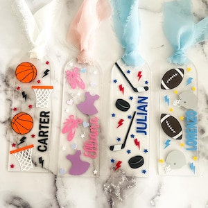 Personalized bookmark for reader, Sports Bookmark, Custom Acrylic bookmarker, Athlete, Bookmark, Birthday gift, Booktok, Custom Bookmarks