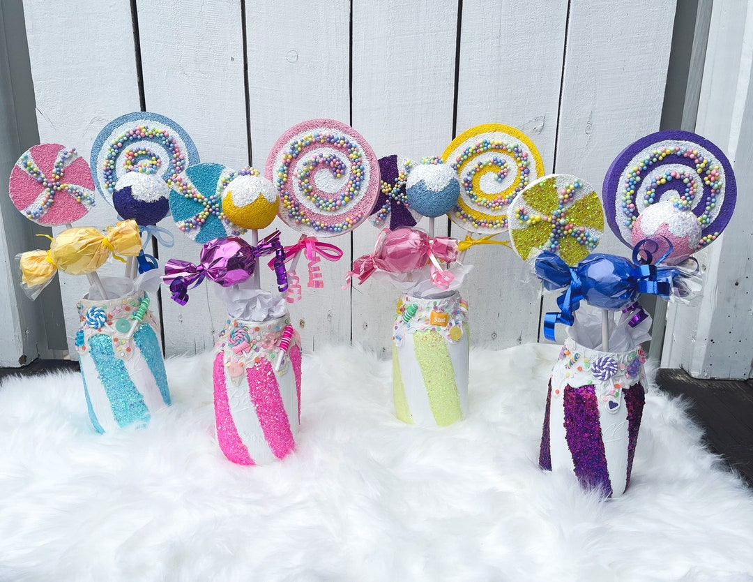 Candyland Centerpieces, Candyland Mason Jars, Candyland Decor