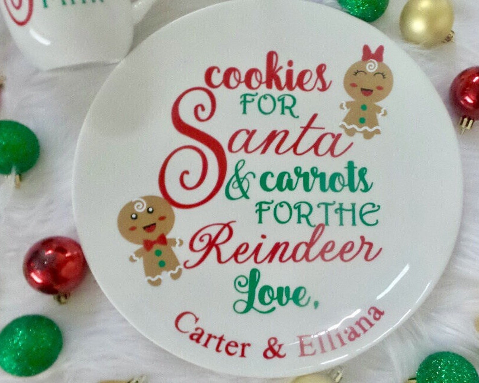 Personalized Santa Plate Setsanta Plate & Cup Setchristmas Etsy