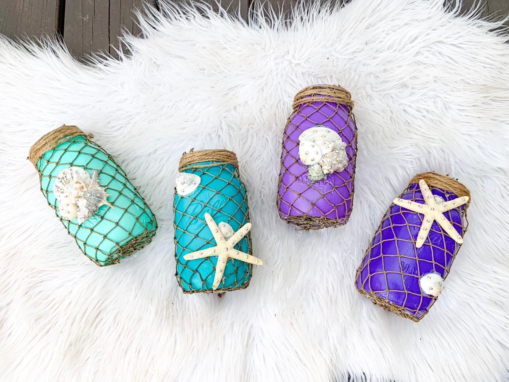 Mermaid Mason Jars Set of 4Under the Sea Centerpieces Mermaid Birthday Under the Sea birthday Mermaid centerpieces little