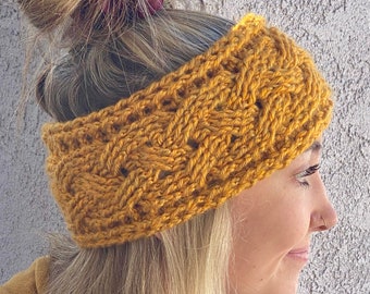 Crocheted Braided Cable Ear Warmer - Crocheted Winter Headband - Thick Winter Ear Warmer - Crocheted Cabled Ear Warmer - Holiday Gift Idea