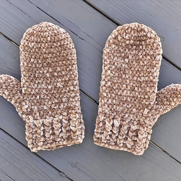 Velvety Soft Crocheted Mittens - Women's Cuffed Winter Mittens - Crocheted Mittens - Warm Soft Velvety Mittens - Winter Fashion - Mittens