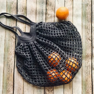 French Market Bag - Reusable Market Bag - Mesh Shopping Bag - Crocheted Tote Bag - Beach Bag - Summer Tote Bag - Cotton Shopping Bag