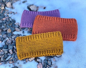 Crocheted Ear Warmer: Jewel Toned Ribbed Headband