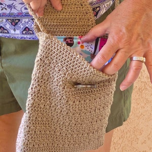 Small Crocheted Shoulder Bag Summer Purse with Long Strap Small Crossbody Shoulder Bag Festival Bag Crochet Bag Crocheted Purse image 8