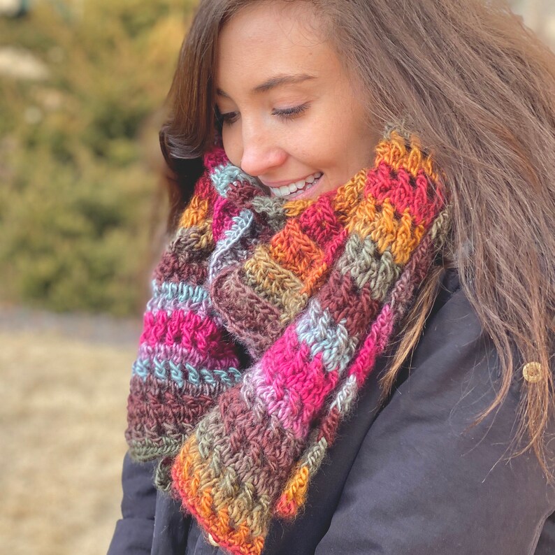 colourful striped scarf