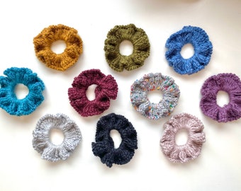 Soft Hair Scrunchy - Crocheted Hair Scrunchies for Ponytails - Elastic Hair Accessory - Scrunchy Made with Soft Yarn - Ponytail Holder