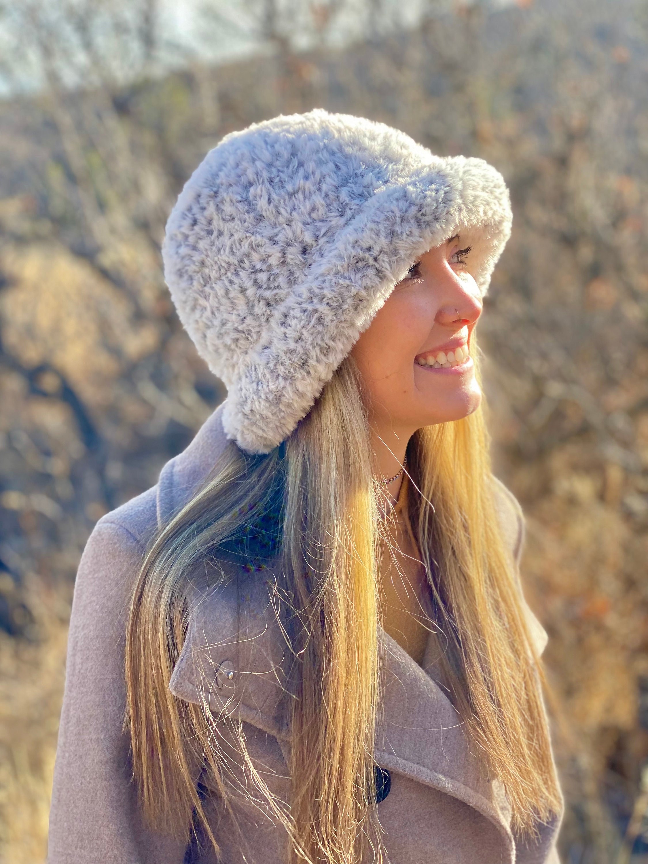 Europa La Internet Cuadrante Faux Fur Bucket Hat Crocheted Fur Winter Hat Women's - Etsy