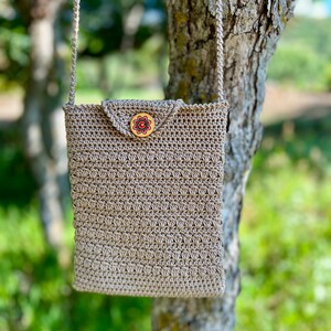 Small Crocheted Shoulder Bag Summer Purse with Long Strap Small Crossbody Shoulder Bag Festival Bag Crochet Bag Crocheted Purse image 4