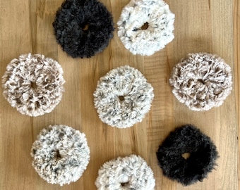 Crocheted Faux Fur Scrunchy: Soft Ponytail Holder