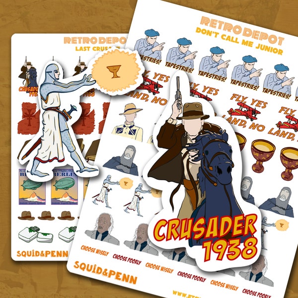 Expedition Set, Last Crusade Planner Sticker Sheets, Great Adventure Set, Dr. Jones, Holy Grail