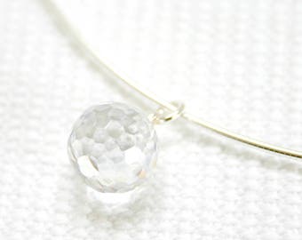 Zirkoniaperlen-Collier | crystal/925er Silber