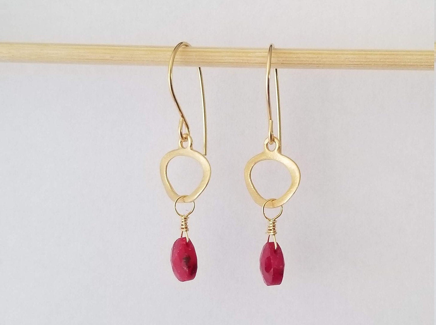 Ruby Earrings July birthstone | Etsy