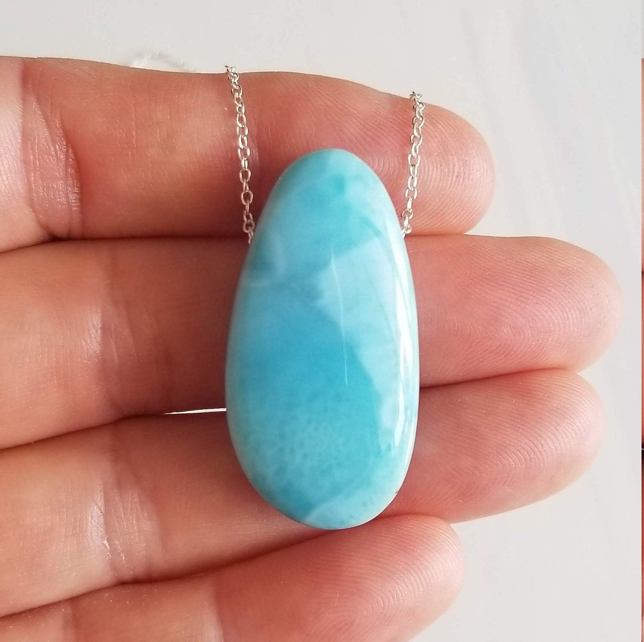 Larimar Pendant Necklace