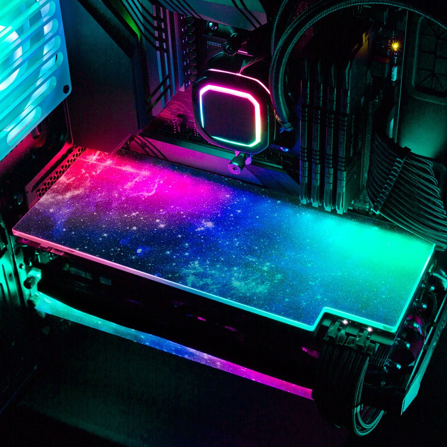 Custom RGB GPU by V1tech Any Gpu Model Blue Space -